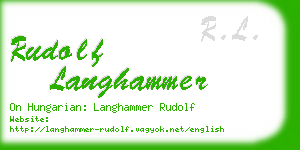 rudolf langhammer business card